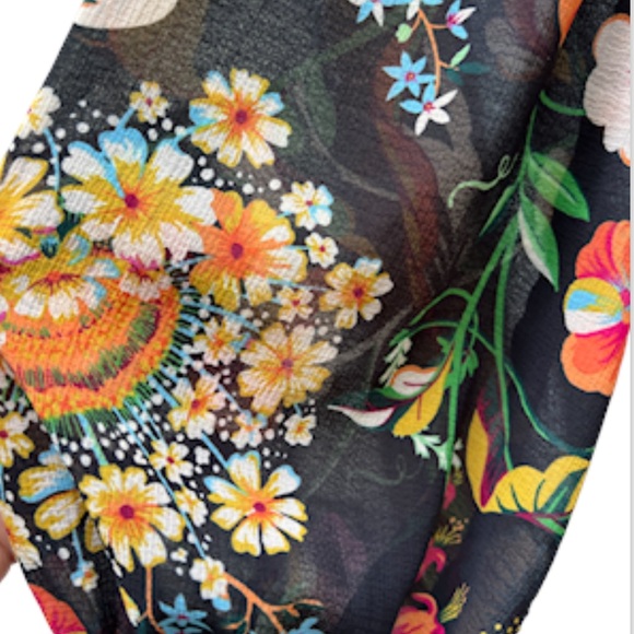 ANTHROPOLOGIE Adair Velvet Trimmed Floral Boho Midi Dress sz 8 US - Picture 8 of 14